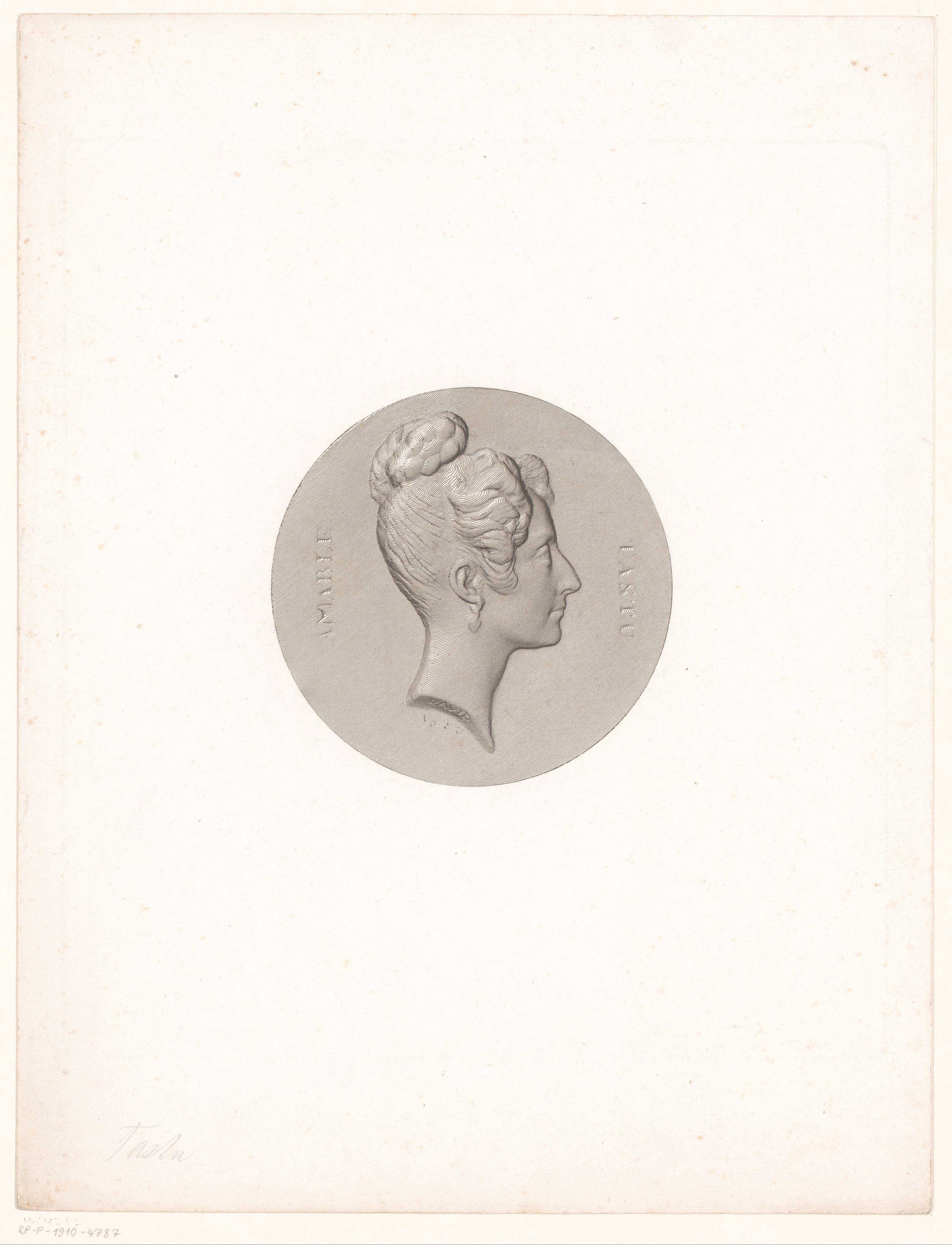 Medaille met portret van Amable Tastu by Achille Collas