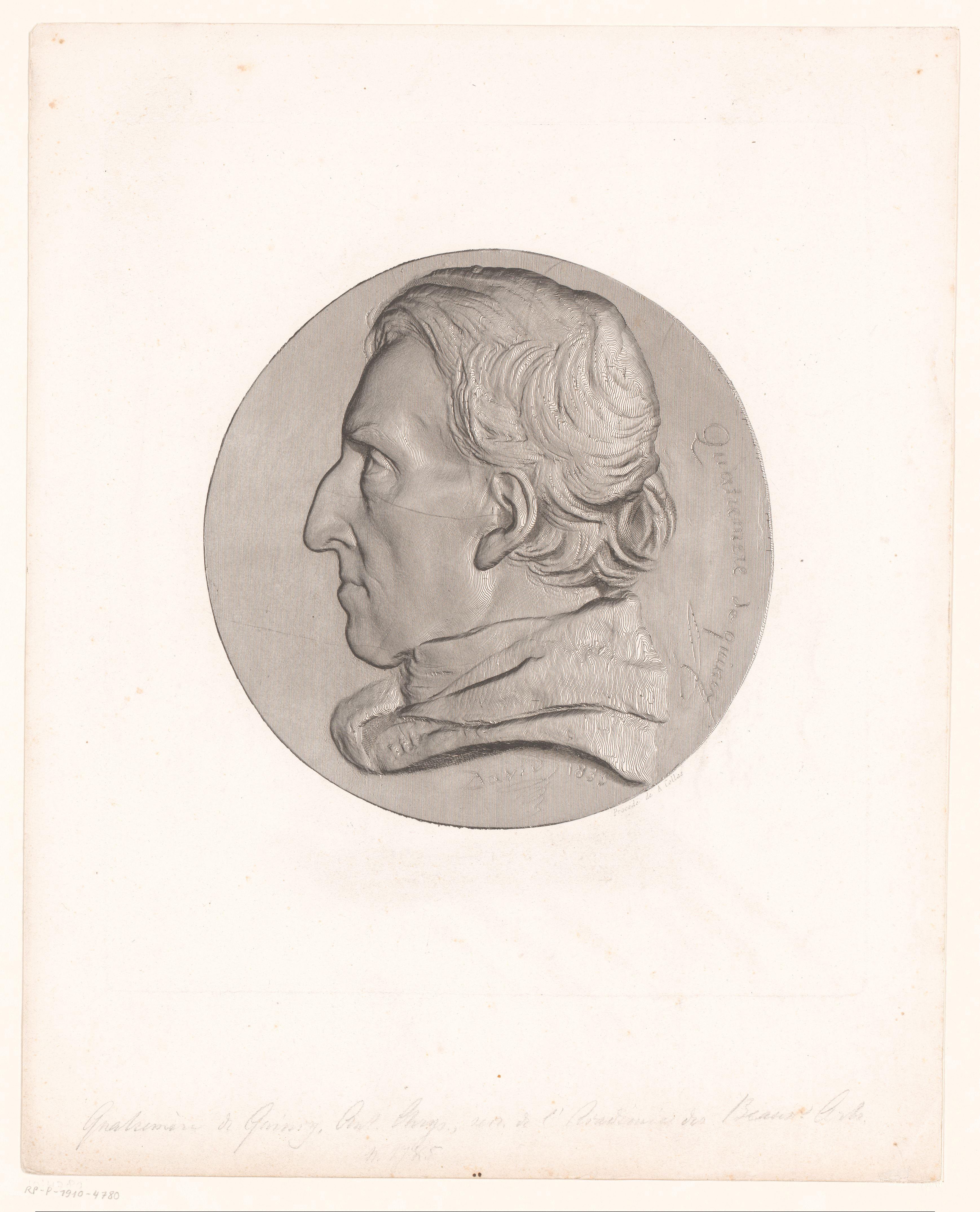 Medaille met portret van Antoine-Chrysostome Quatremère de Quincy by Achille Collas