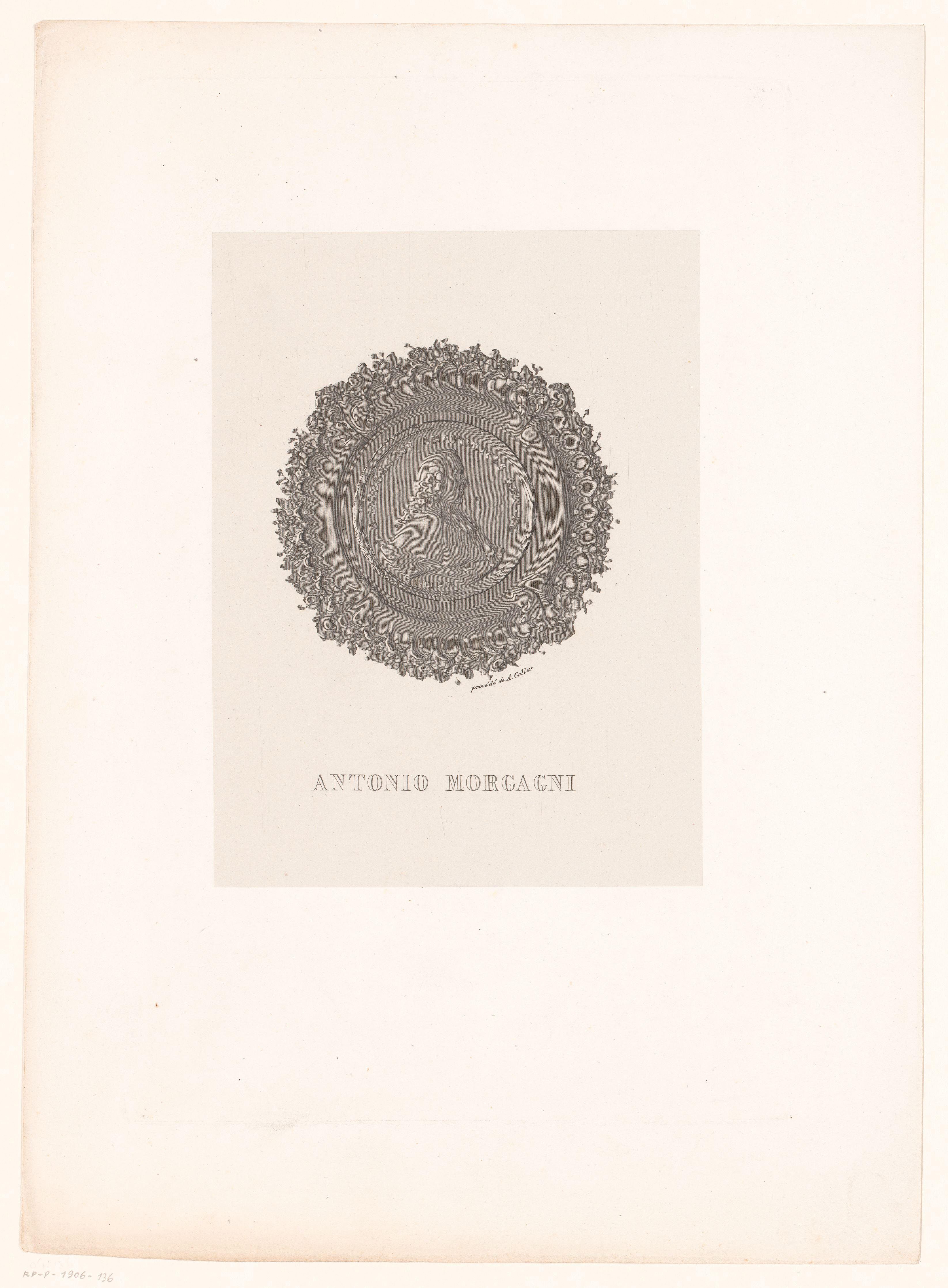 Medaille met portret van Antonio Morgagni by Achille Collas