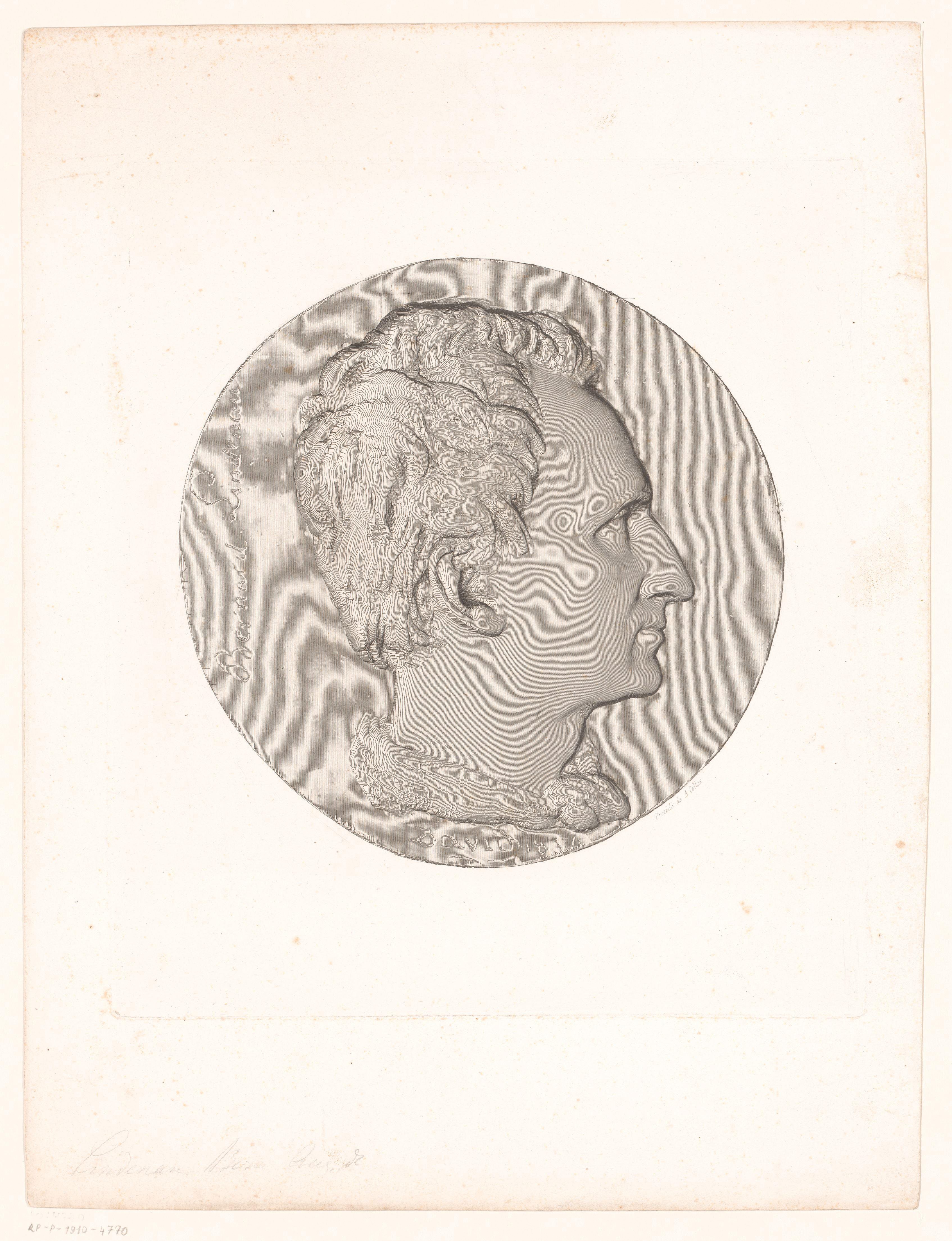 Medaille met portret van Bernhard von Lindenau by Achille Collas