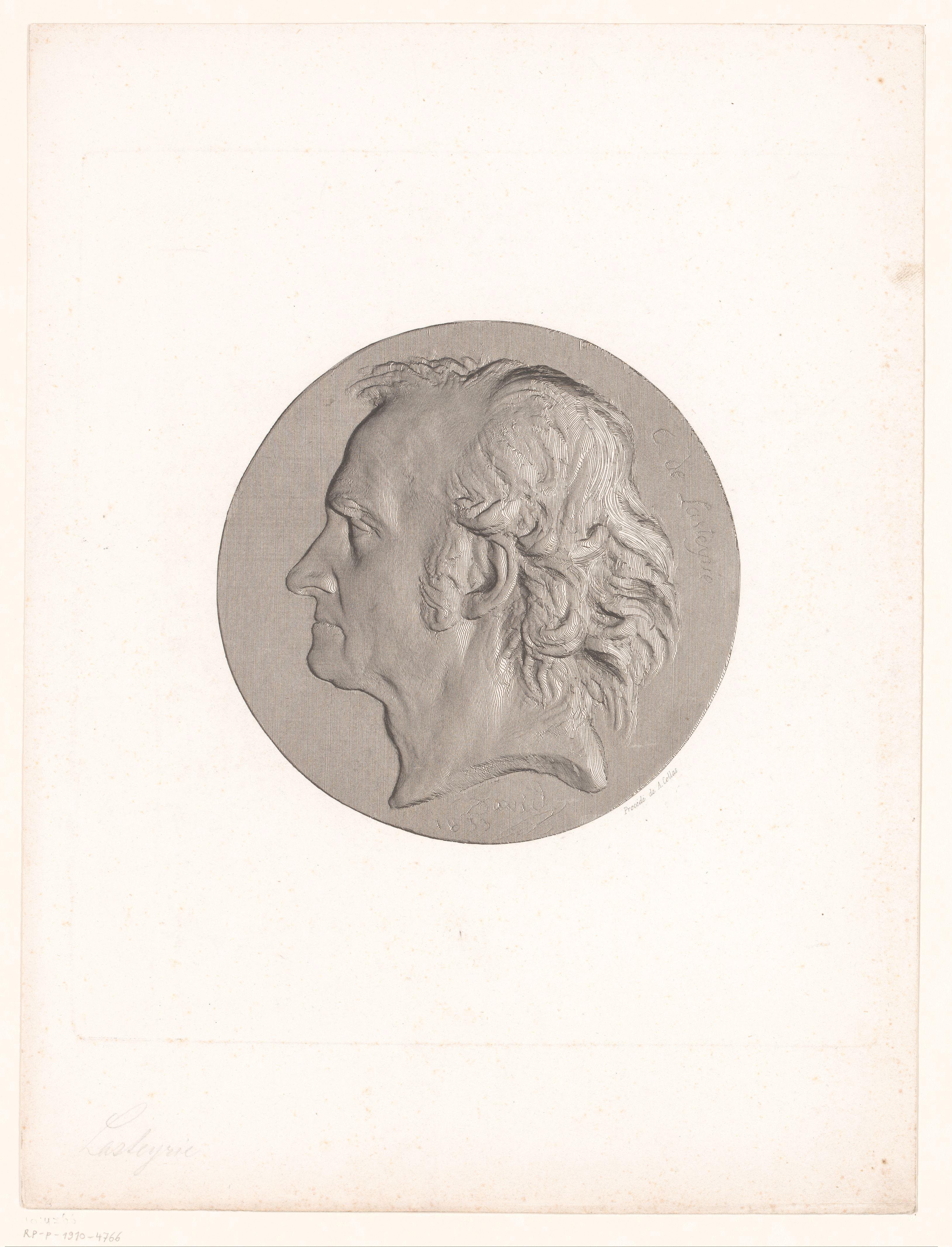 Medaille met portret van Charles Philibert de Lasteyrie by Achille Collas