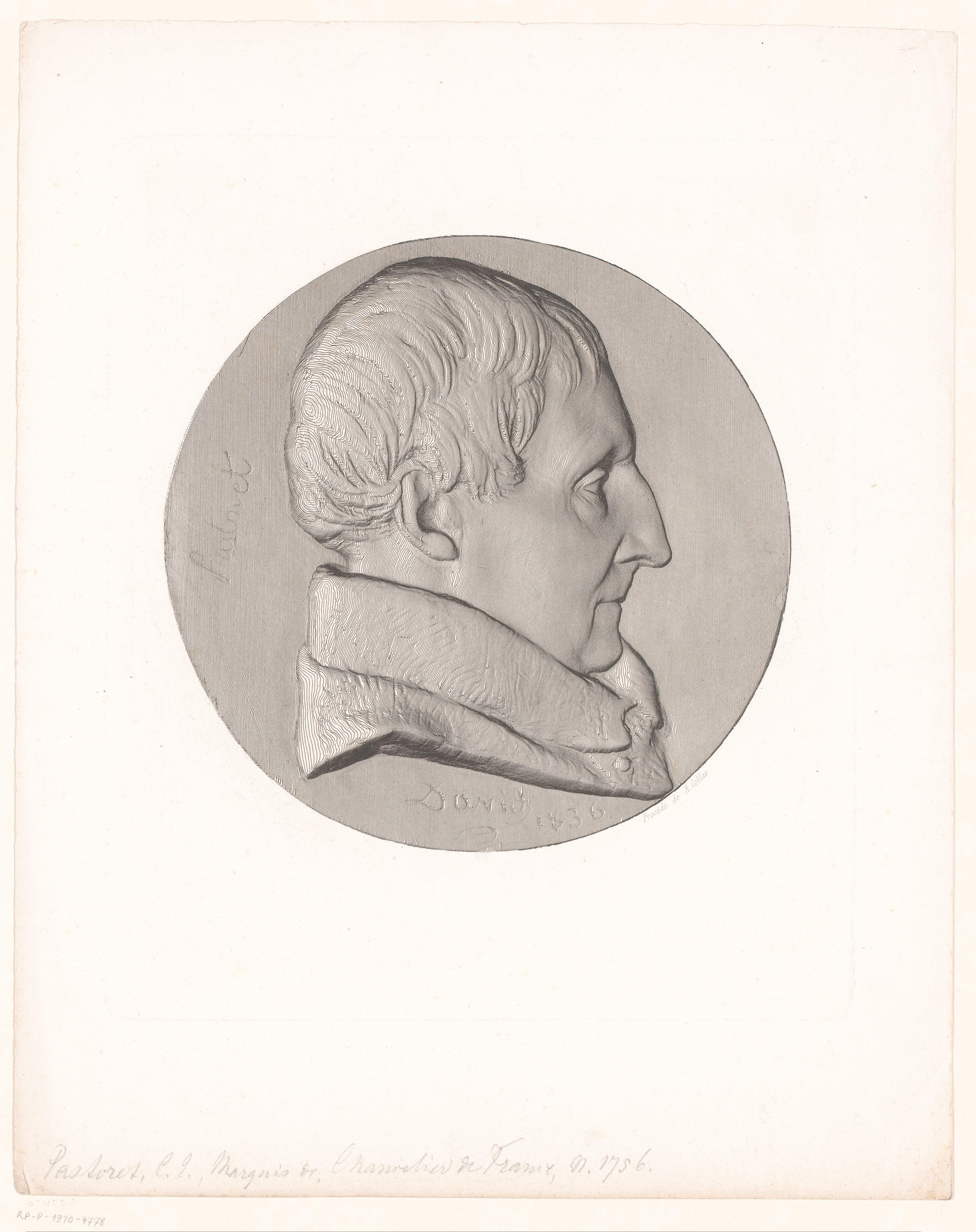 Medaille met portret van Claude-Emmanuel de Pastoret by Achille Collas