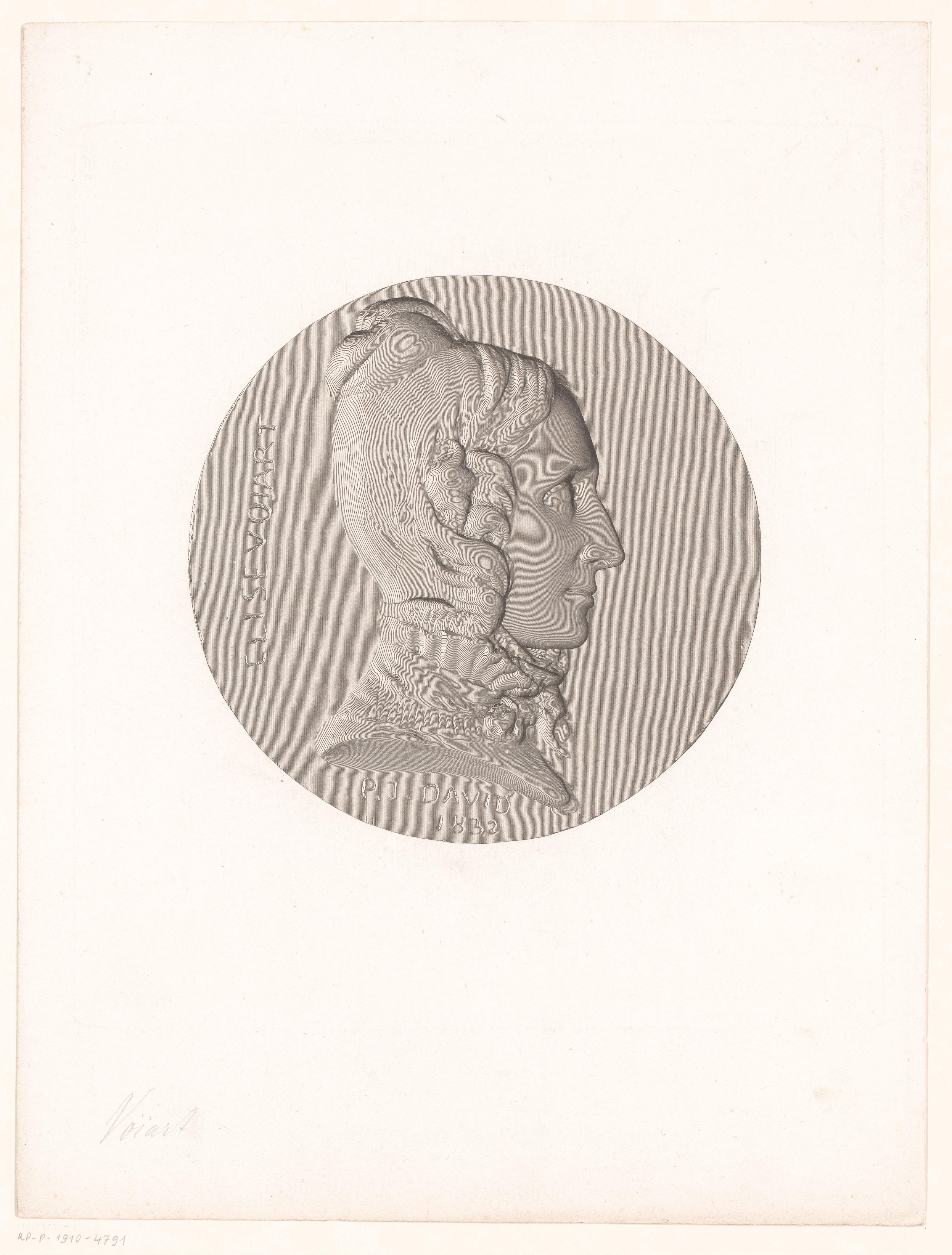 Medaille met portret van Élise Voïart by Achille Collas