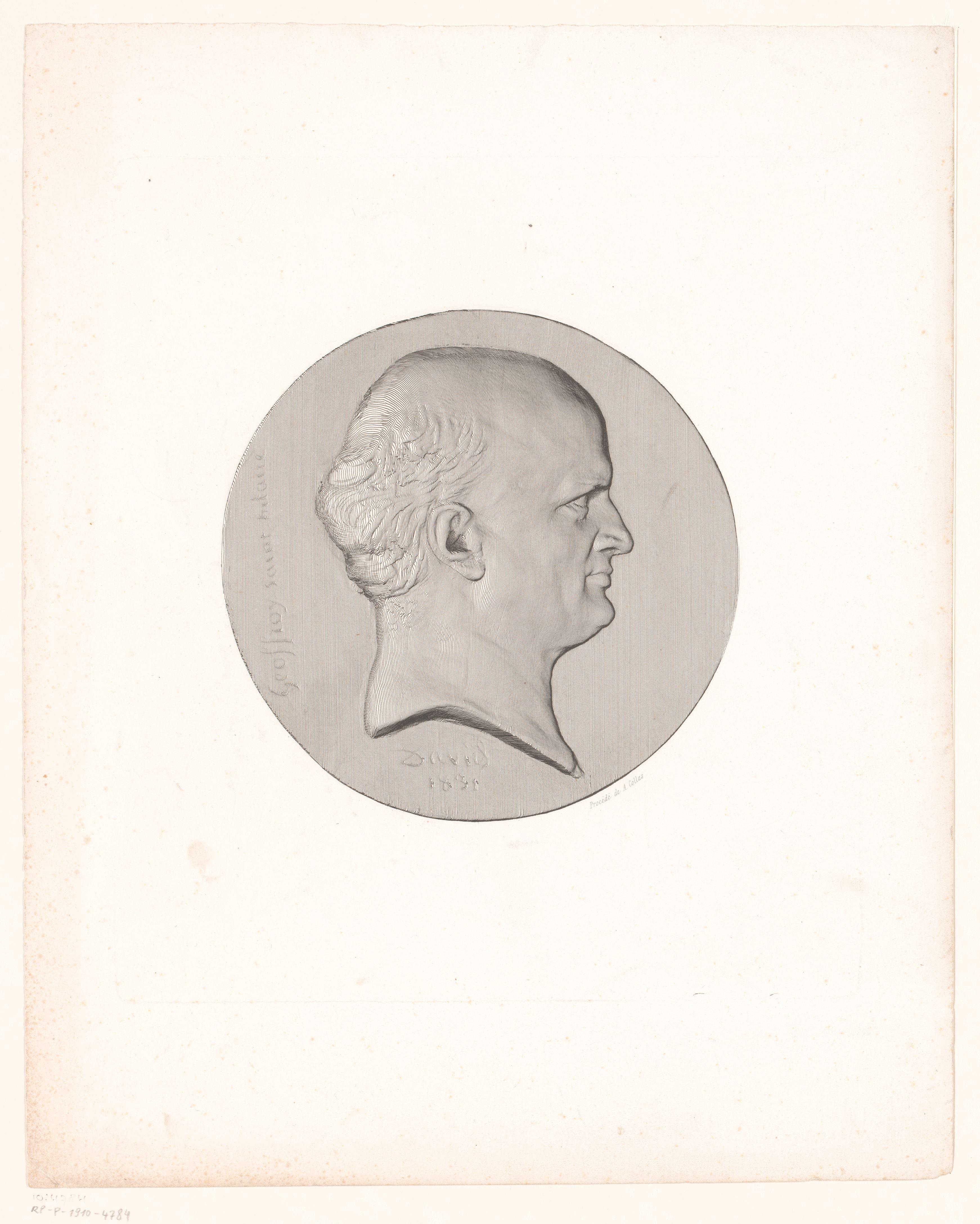 Medaille met portret van Étienne Geoffroy Saint-Hilaire by Achille Collas