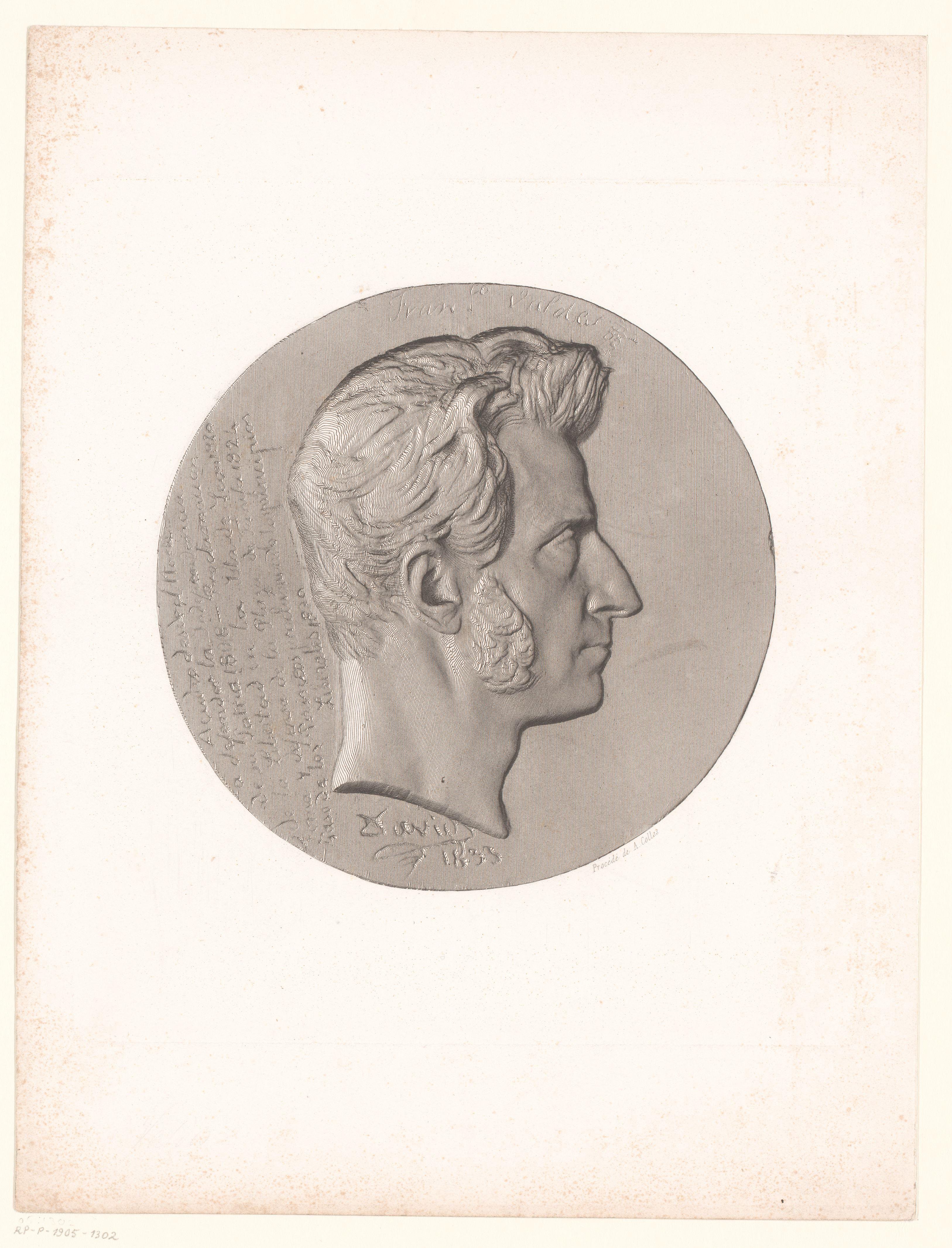 Medaille met portret van François Valdes by Achille Collas