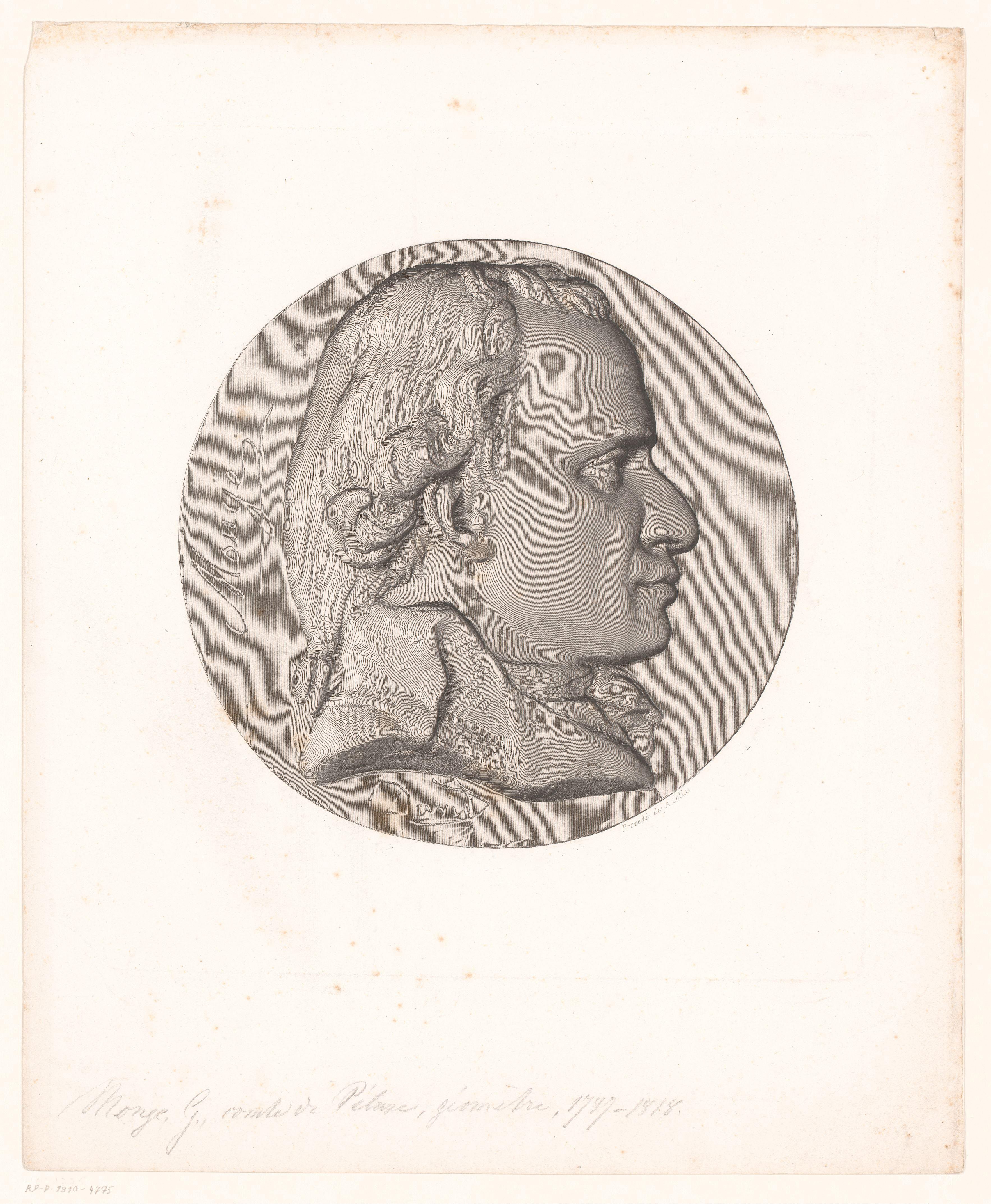 Medaille met portret van Gaspard Monge by Achille Collas