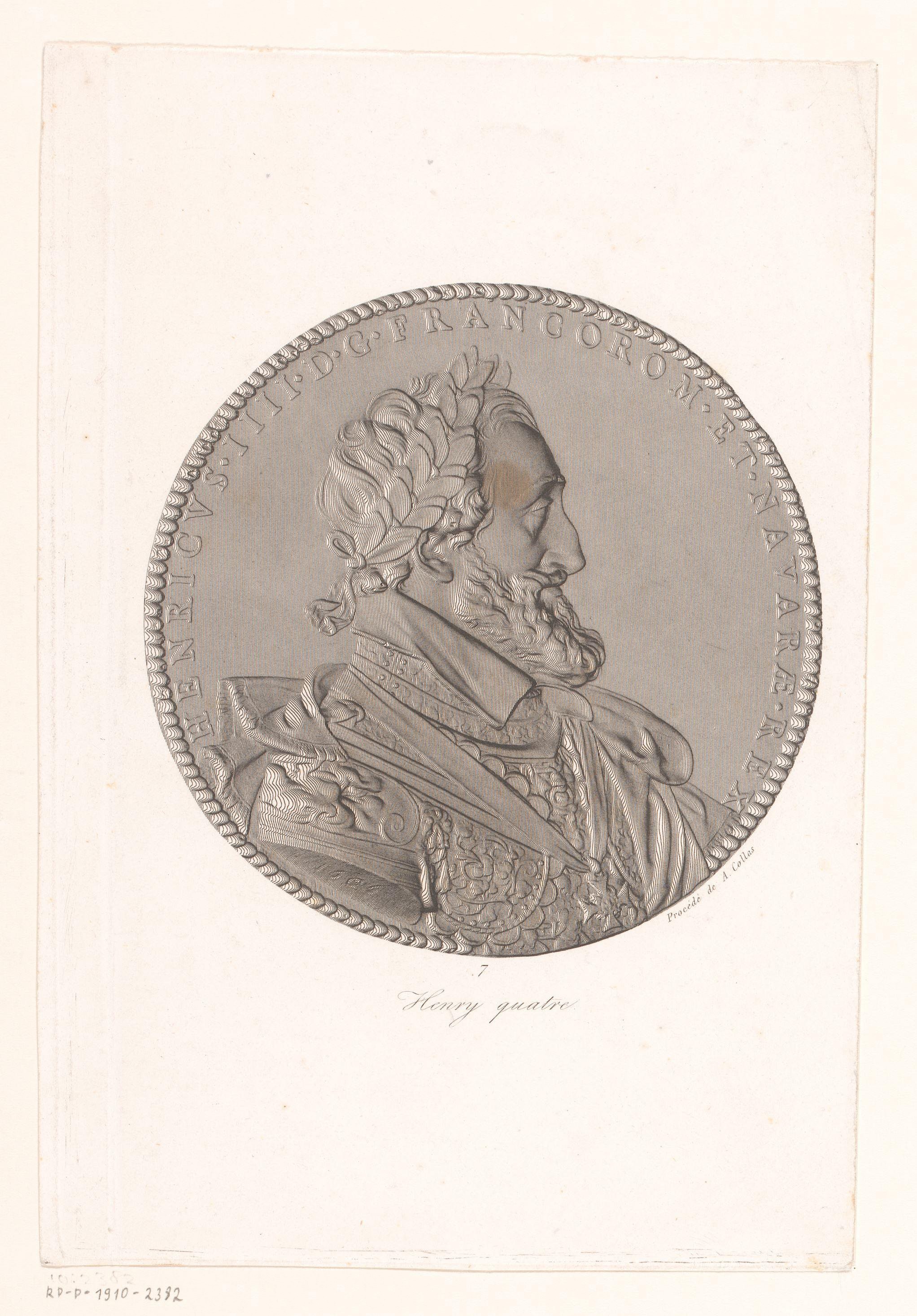 Medaille met portret van Hendrik IV van Frankrijk by Achille Collas