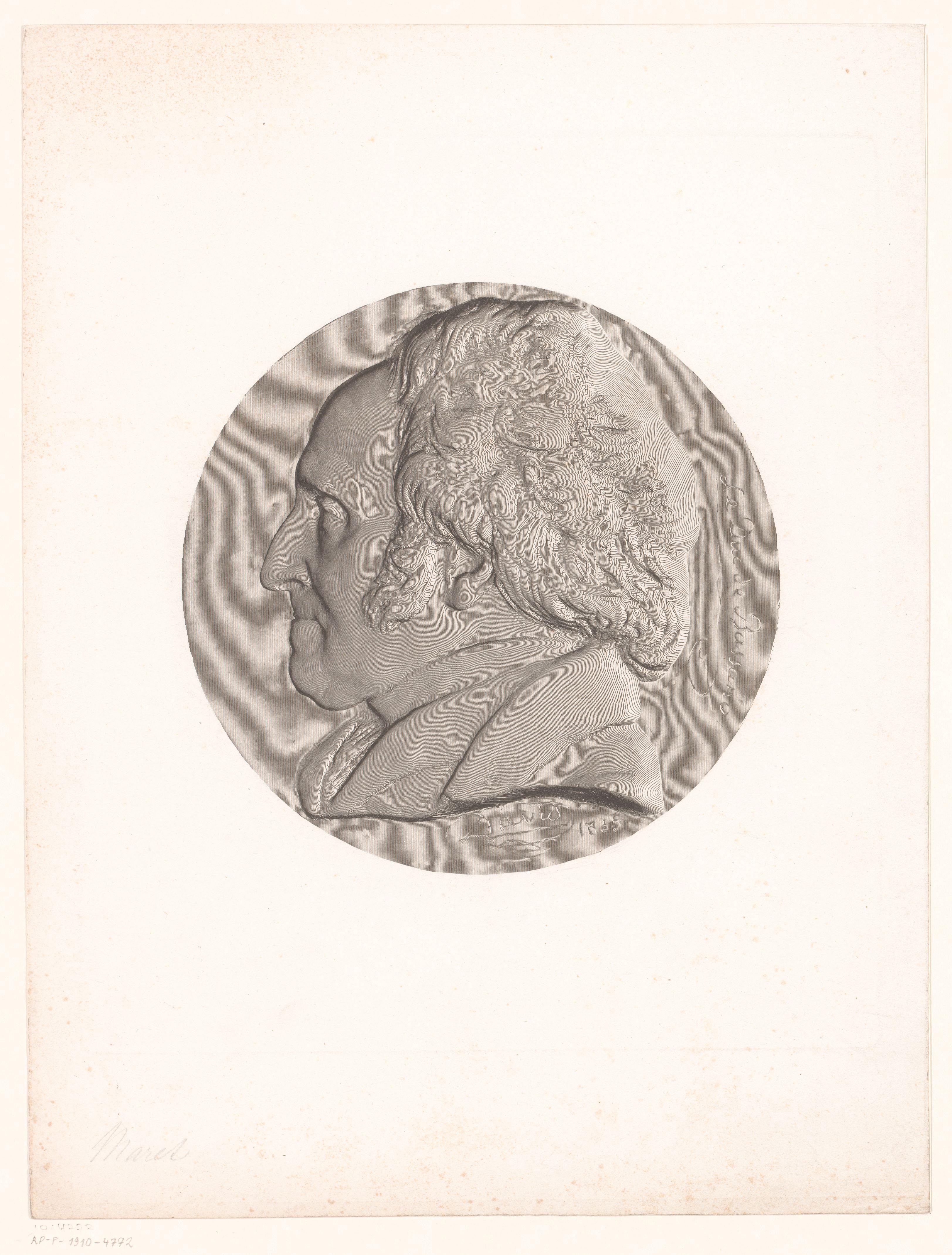 Medaille met portret van Hugues-Bernard Maret by Achille Collas