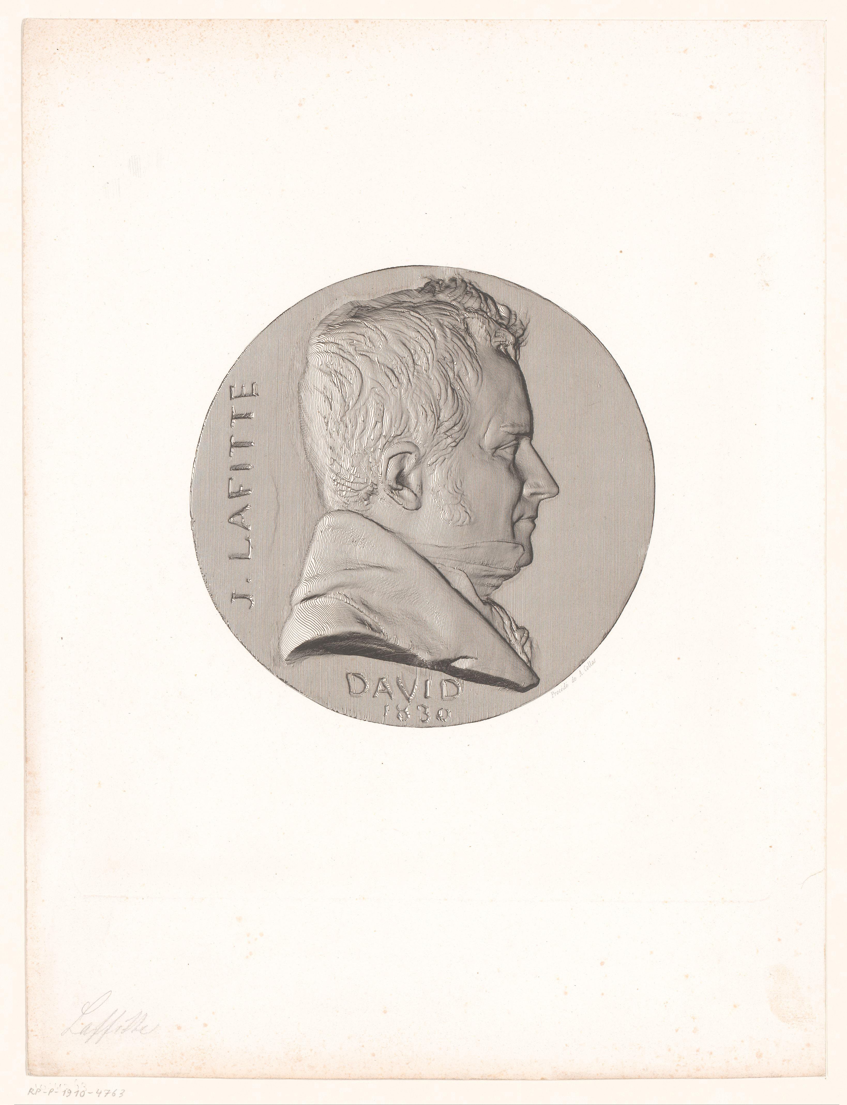 Medaille met portret van Jacques Laffitte by Achille Collas