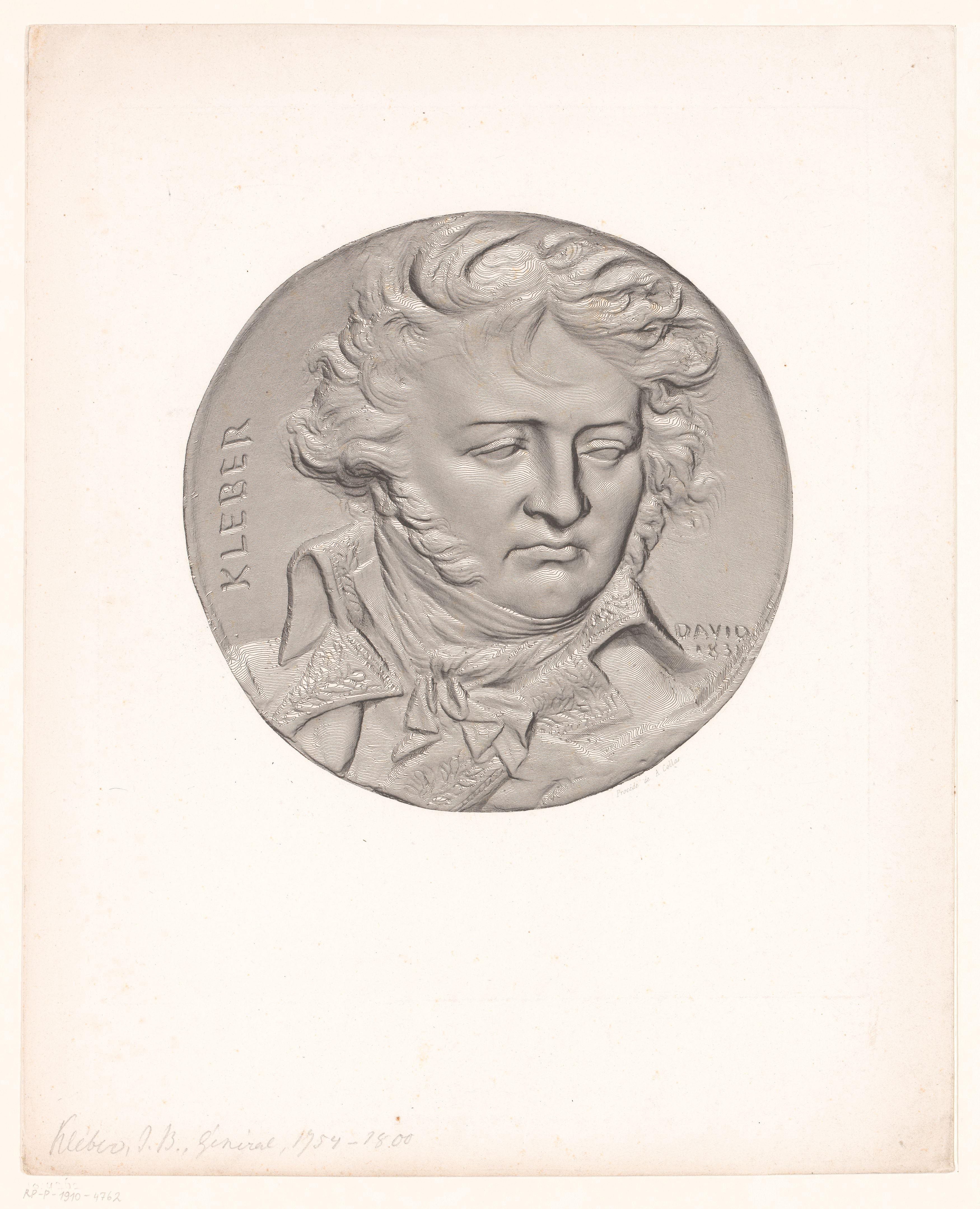 Medaille met portret van Jean-Baptiste Kléber by Achille Collas