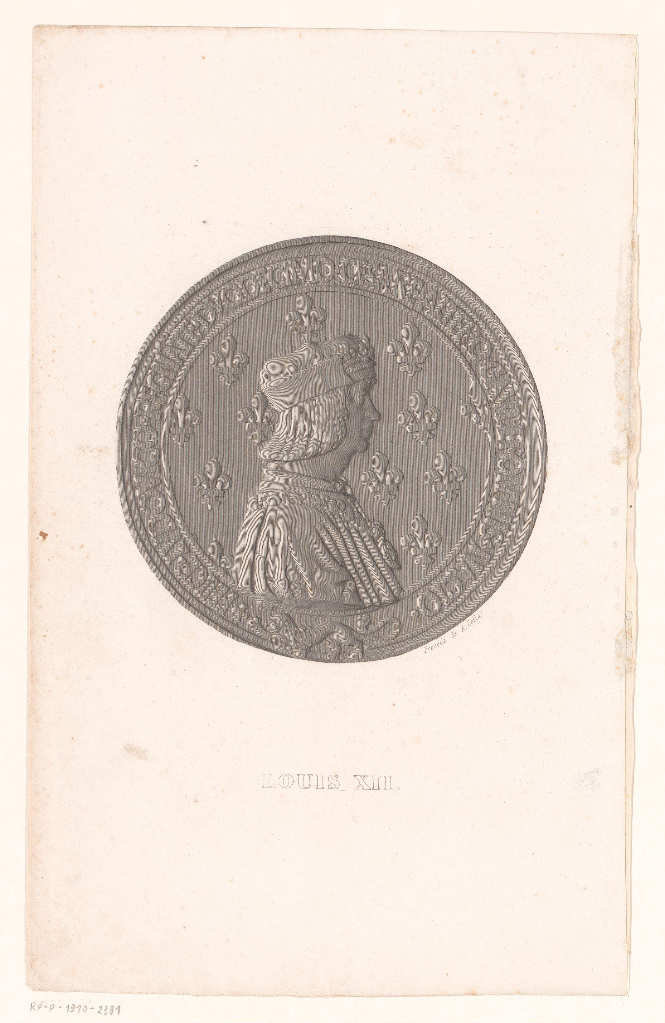 Medaille met portret van Lodewijk XII van Frankrijk by Achille Collas