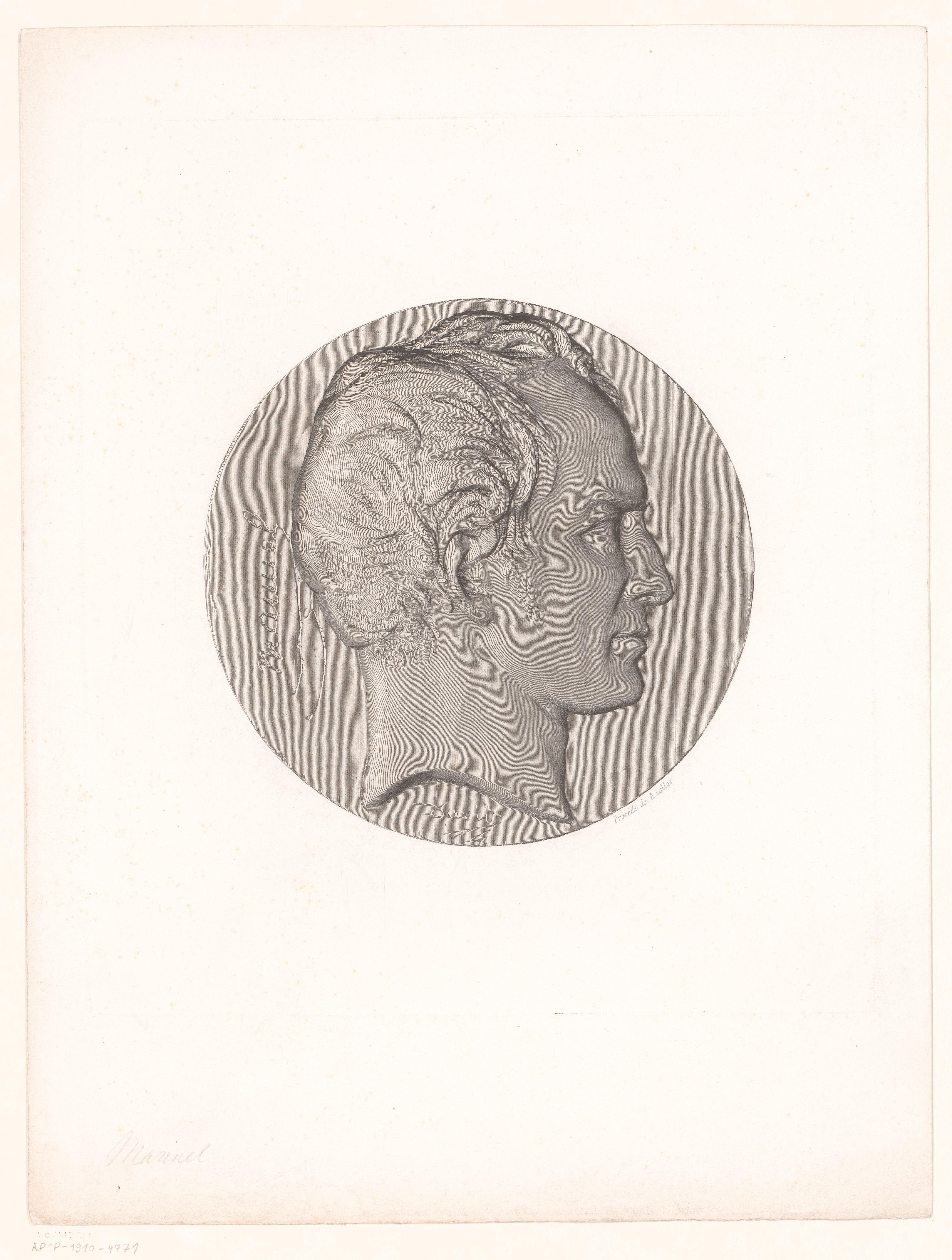 Medaille met portret van Manuel by Achille Collas
