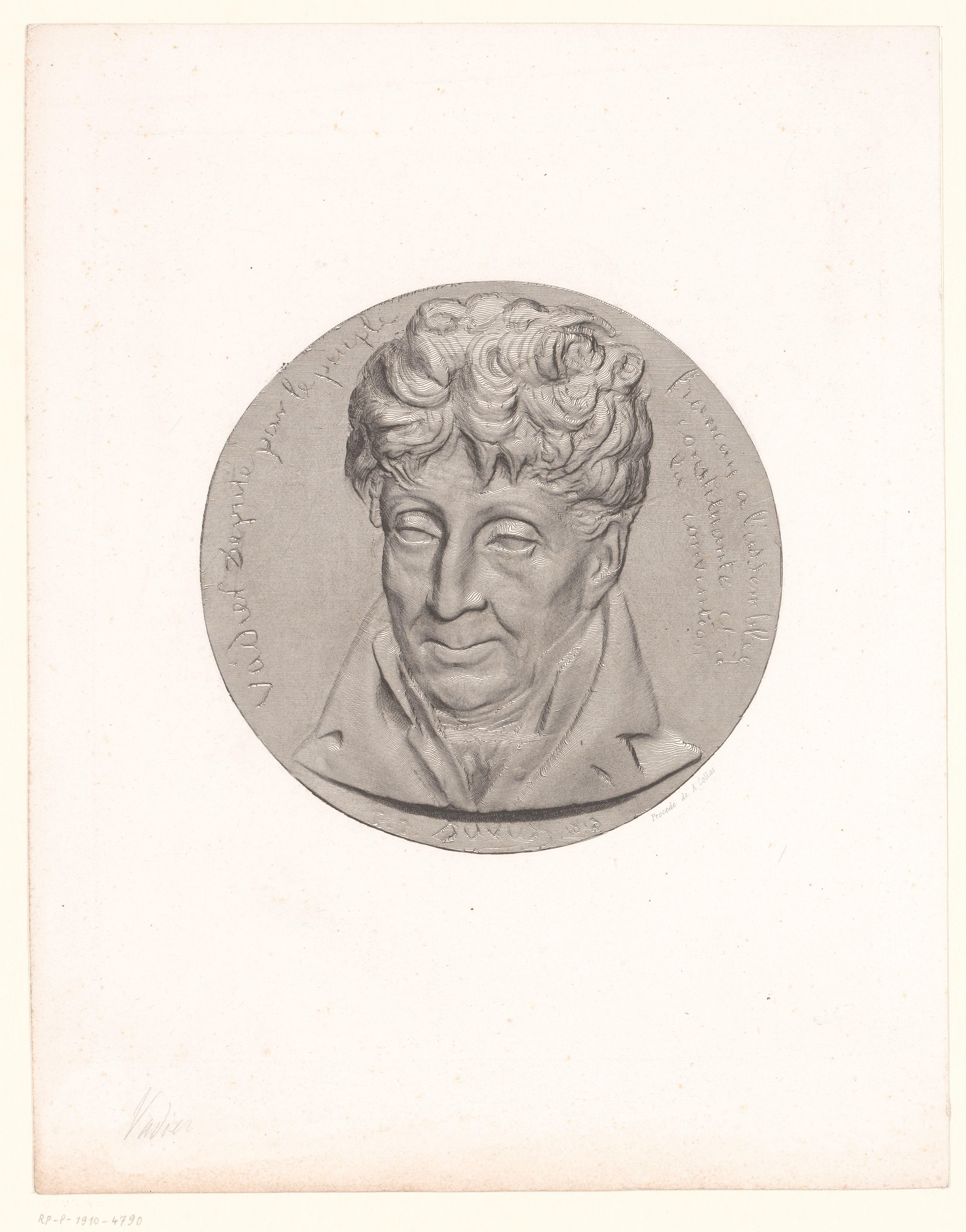 Medaille met portret van Marc-Guillaume Alexis Vadier by Achille Collas
