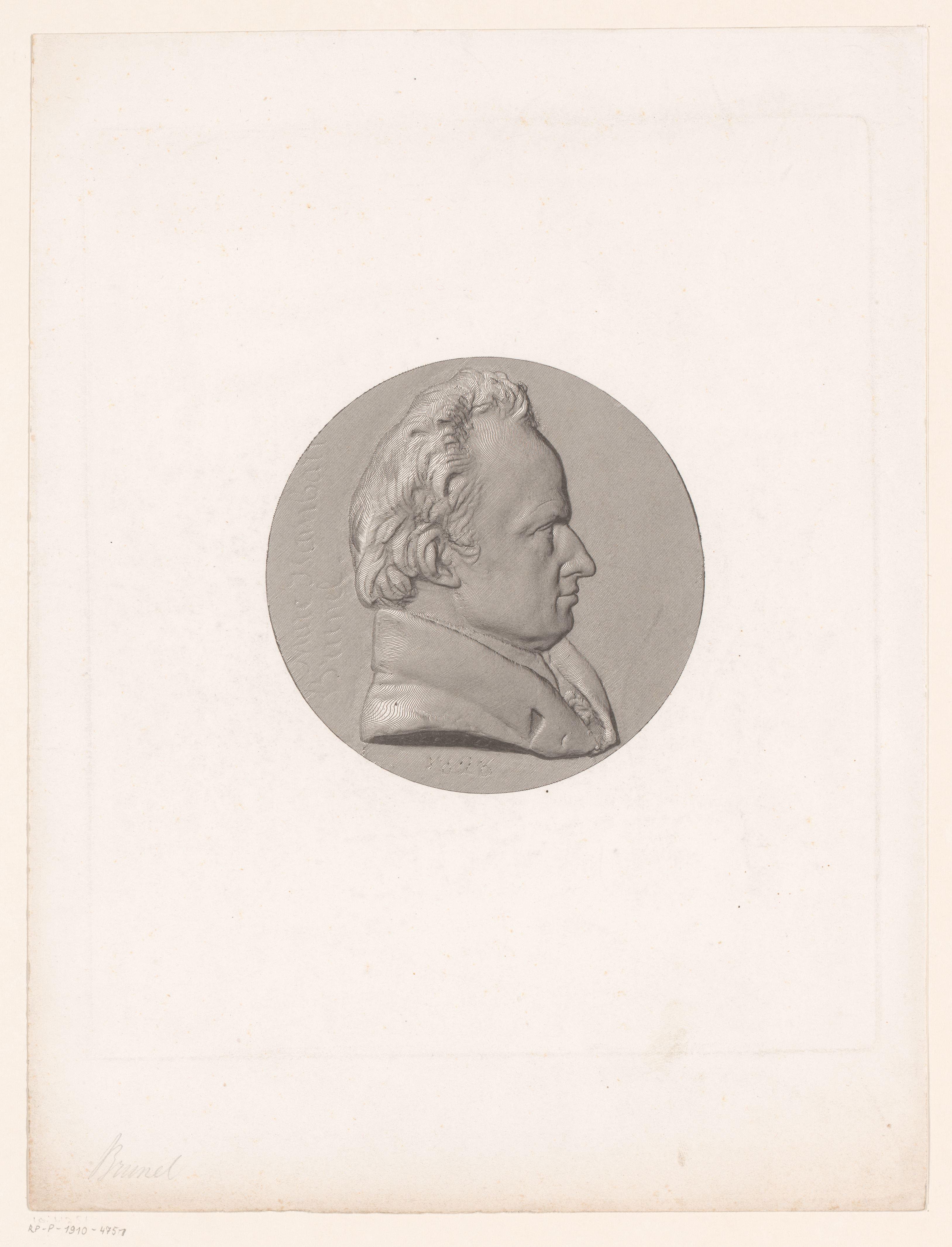 Medaille met portret van Marc Isambard Brunel by Achille Collas