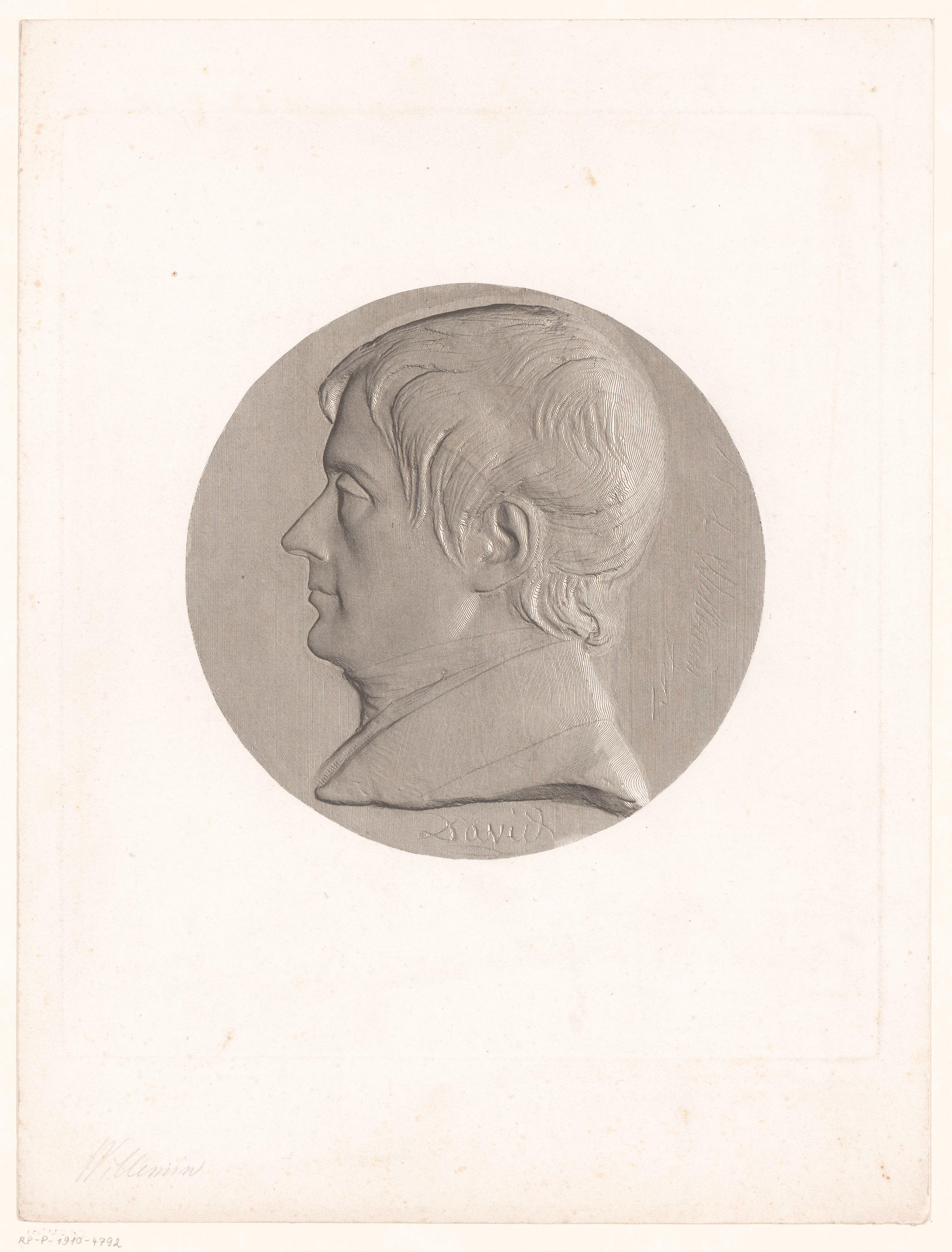Medaille met portret van Nicolas Xavier Willemin by Achille Collas