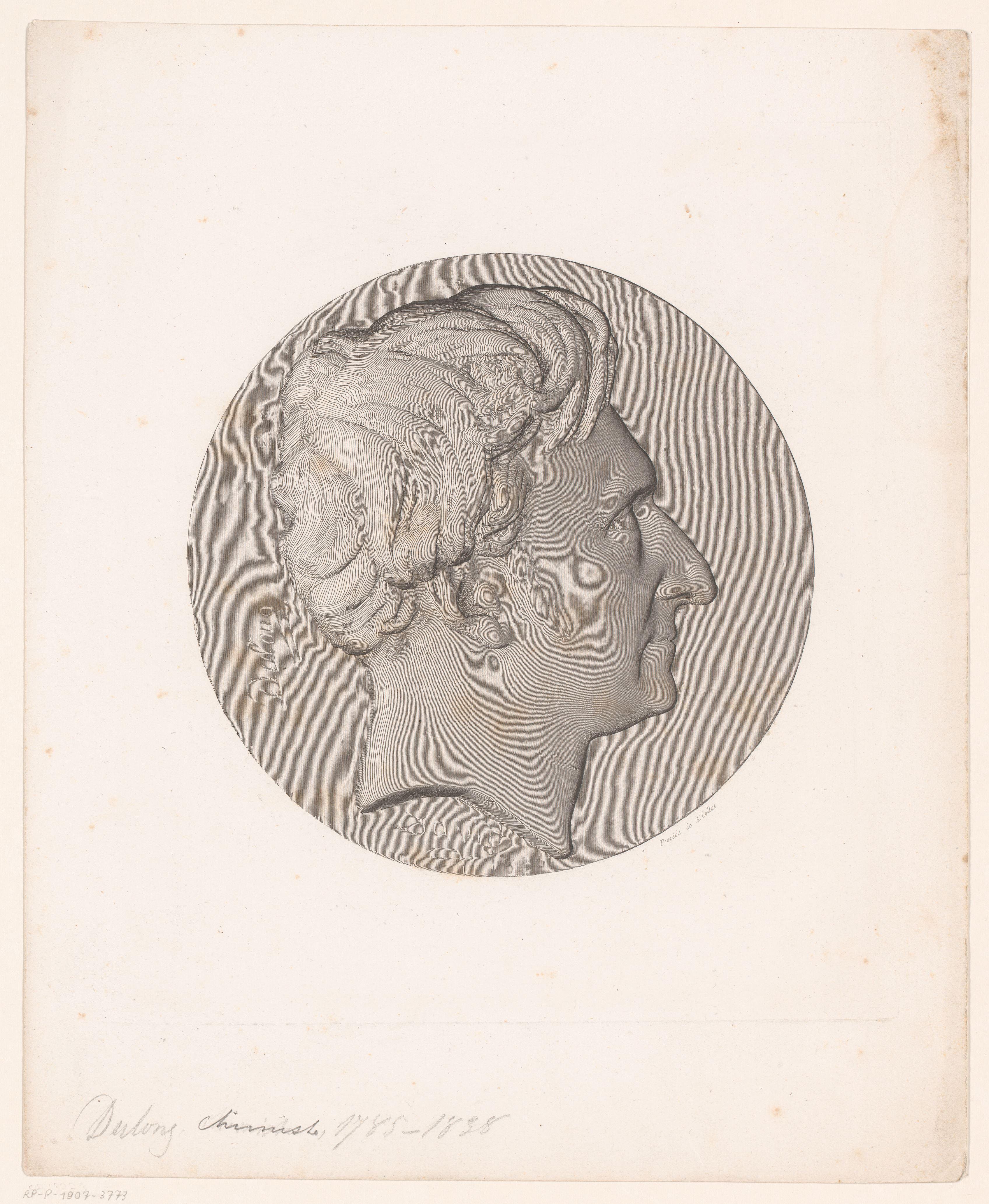 Medaille met portret van Pierre Louis Dulong by Achille Collas