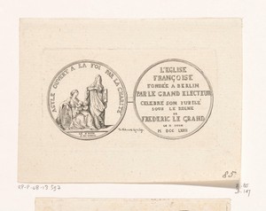 Medaille voor het jubileum van de Franse kerk in Berlijn