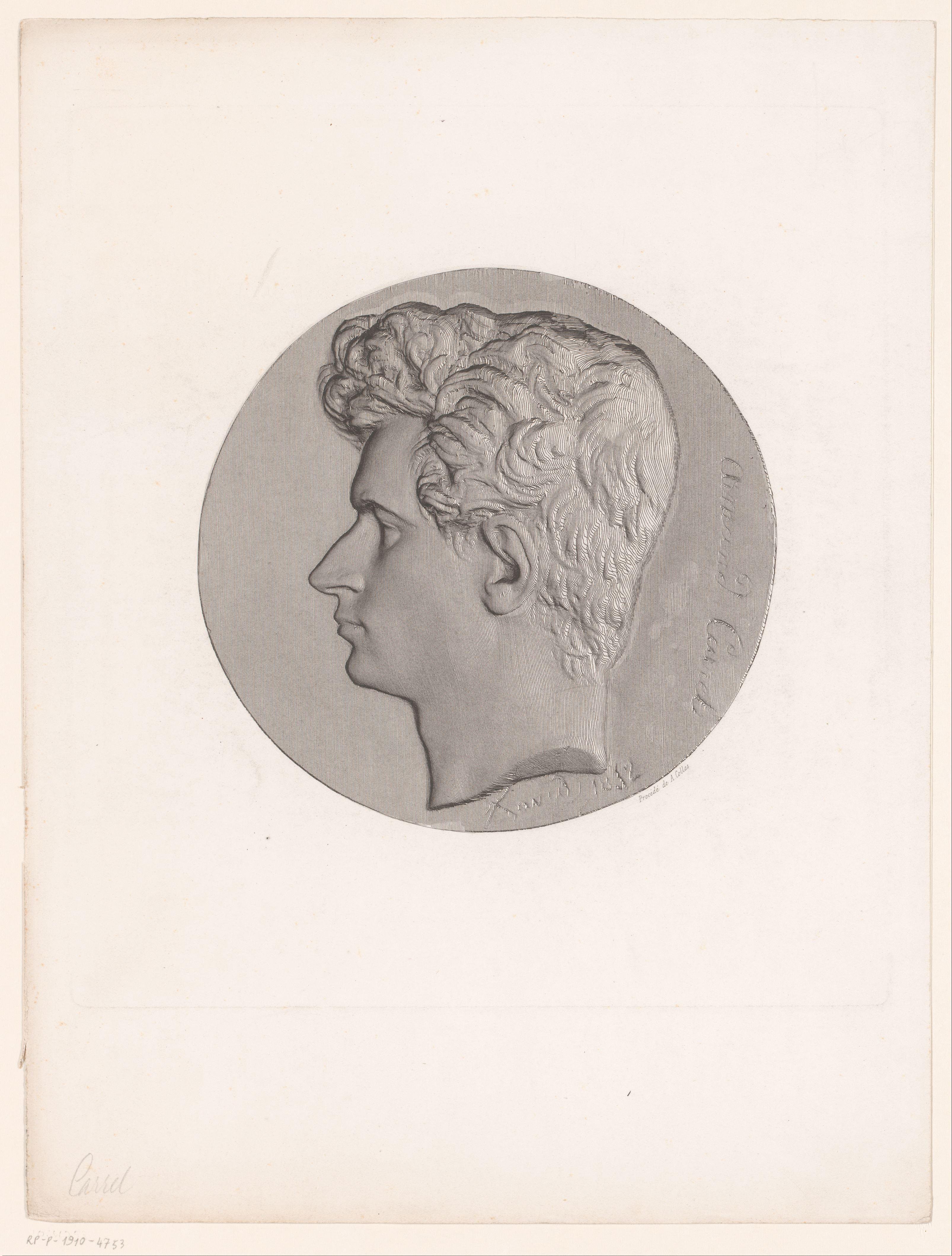 Medaillon met portret van Armand Carrel by Achille Collas