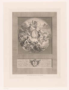 Medaillon met portret van Marie Antoinette omringd door allegorische figuren