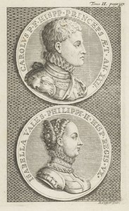 Medaillonportretten van Carlos en Isabella van Spanje