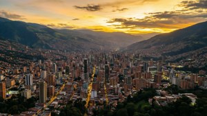 Medellin Sunset Panorama