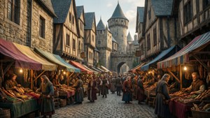 Medieval Market Bustle