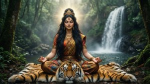 Meditating Durga in Forest