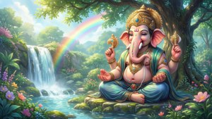 Meditating Ganesha in Nature