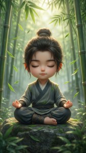 Meditating Xiao in Bamboo