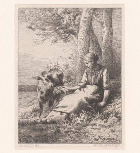 Meisje met kalf