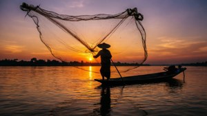 Mekong Fisherman Silhouette