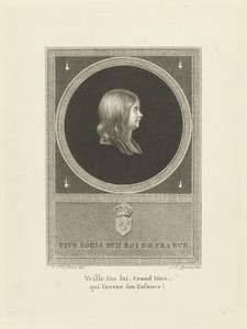 Memorieprent met portret van Lodewijk XVII