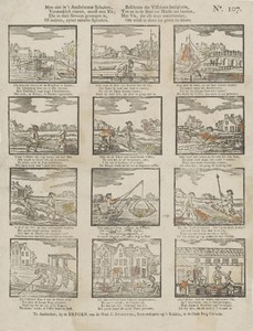 Men ziet in 't Amstelwater schuiten, / Vermaaklyk vaaren, meest met vis [(...)]