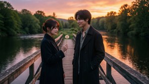 Menma and Jintan on Bridge