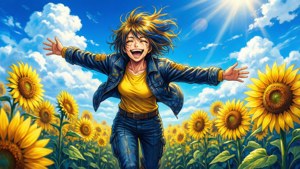 Menma in Sunflower Field