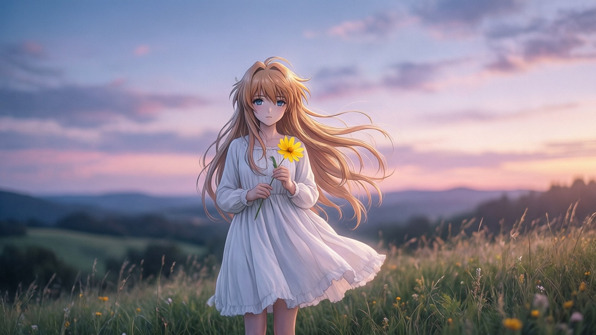 Menma on the Hill by Wallpapers.art Studio