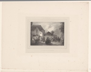 Mensen verlaten de kerk na een mis