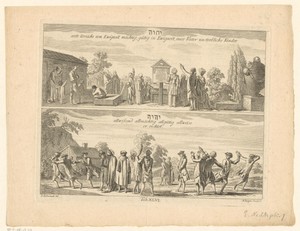 Mensen zien een tetragram in de lucht