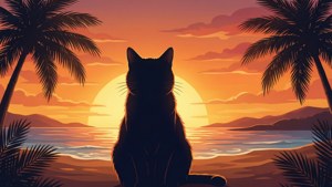 Mercari Cat Sunset