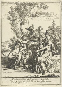 Mercurius beveelt de zorg van Bacchus aan de nimfen van Nysa
