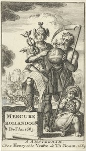 Mercurius en Vader Tijd houden samen een rijksappel vast