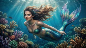 Mermaid in Coral Reef