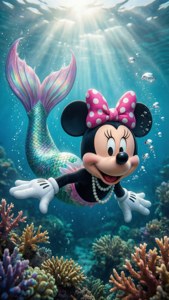 Mermaid Minnie Underwater