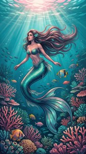 Mermaid Ocean Vector