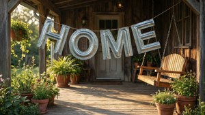Metal Letter Home Banner