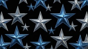 Metallic Blue Star Pattern