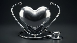 Metallic Chrome Stethoscope Heart