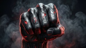 Metallic Cracked Fist
