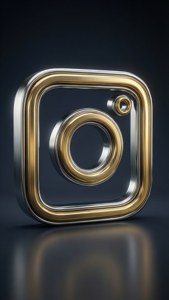 Metallic Gold Instagram Logo