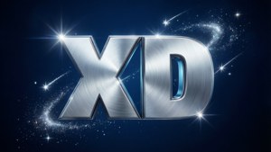 Metallic Logo on Blue